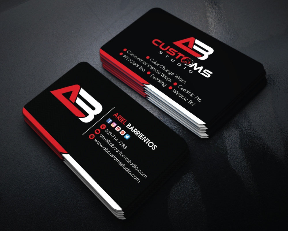 AB Customs Studio logo design by Boomstudioz