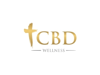 t CBD WELLNESS logo design by EkoBooM