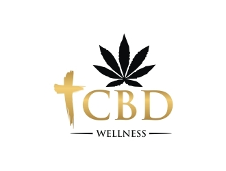 t CBD WELLNESS logo design by EkoBooM