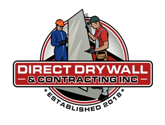 Direct Drywall & Contracting Inc. logo design by DreamLogoDesign