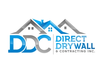 Direct Drywall & Contracting Inc. logo design by DreamLogoDesign