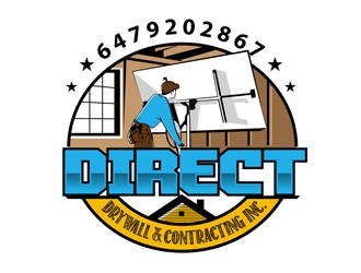 Direct Drywall & Contracting Inc. logo design by DreamLogoDesign