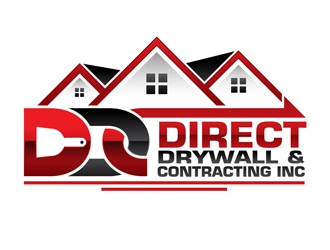 Direct Drywall & Contracting Inc. logo design by DreamLogoDesign