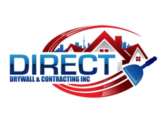 Direct Drywall & Contracting Inc. logo design by DreamLogoDesign