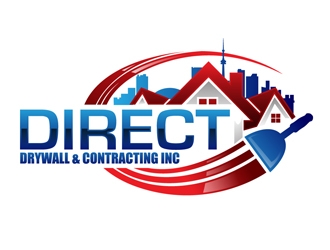 Direct Drywall & Contracting Inc. logo design by DreamLogoDesign