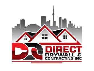 Direct Drywall & Contracting Inc. logo design by DreamLogoDesign