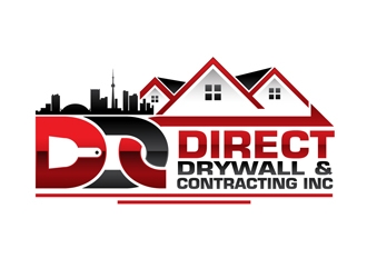 Direct Drywall & Contracting Inc. logo design by DreamLogoDesign