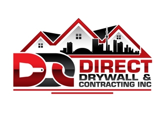 Direct Drywall & Contracting Inc. logo design by DreamLogoDesign