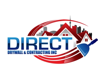 Direct Drywall & Contracting Inc. logo design by DreamLogoDesign