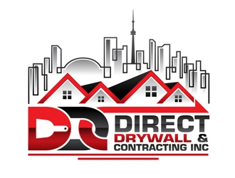 Direct Drywall & Contracting Inc. logo design by DreamLogoDesign