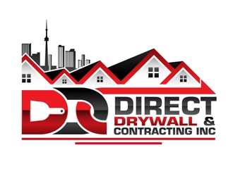 Direct Drywall & Contracting Inc. logo design by DreamLogoDesign