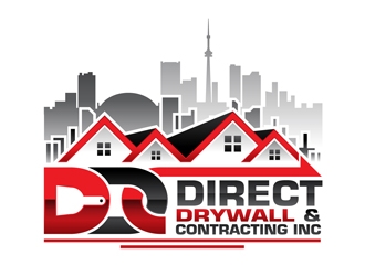 Direct Drywall & Contracting Inc. logo design by DreamLogoDesign