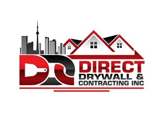 Direct Drywall & Contracting Inc. logo design by DreamLogoDesign