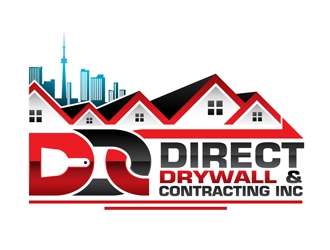 Direct Drywall & Contracting Inc. logo design by DreamLogoDesign