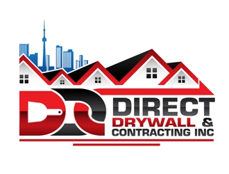 Direct Drywall & Contracting Inc. logo design by DreamLogoDesign