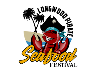 Longwood Pirate Seafood Festival logo design by Kruger