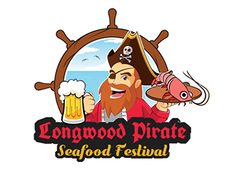 Longwood Pirate Seafood Festival logo design by Optimus