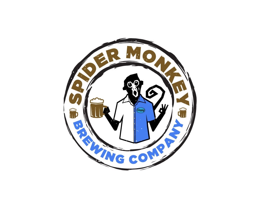 Spider Monkey Brewing Company logo design by Boomstudioz