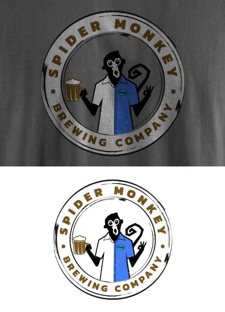 Spider Monkey Brewing Company logo design by fillintheblack