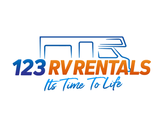 123 RV RENTALS logo design by megalogos