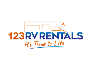 123 RV RENTALS logo design by megalogos