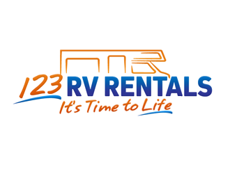 123 RV RENTALS logo design by megalogos