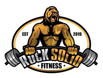 Rock Solid Fitness  logo design by gogo