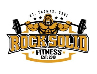 Rock Solid Fitness  logo design by DreamLogoDesign