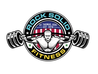 Rock Solid Fitness  logo design by DreamLogoDesign