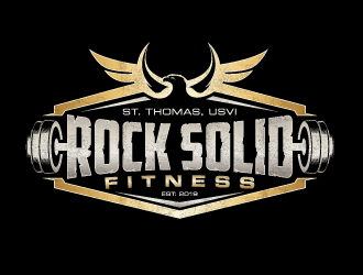 Rock Solid Fitness  logo design by lestatic22