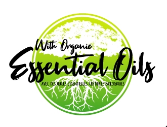 With organic essential oils - Avec des  huiles essentielles  certifiées  biologiques logo design by ElonStark