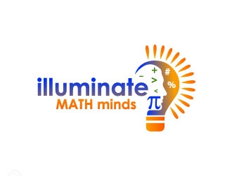 illuminate MATH minds logo design by uttam