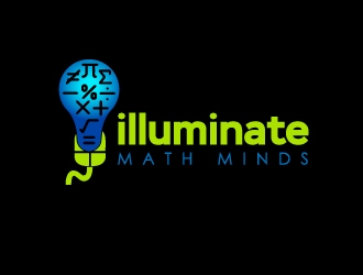 illuminate MATH minds logo design by Marianne