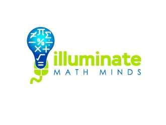 illuminate MATH minds logo design by Marianne