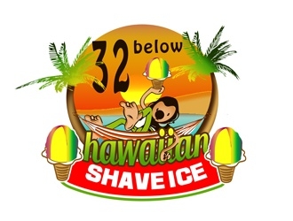 32 below hawaiian shave ice logo design by bougalla005