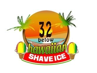 32 below hawaiian shave ice logo design by bougalla005