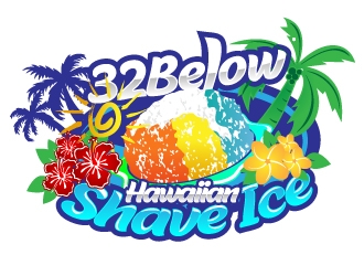 32 below hawaiian shave ice logo design by Dakouten