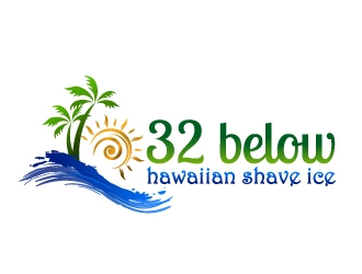 32 below hawaiian shave ice logo design by Dawnxisoul393