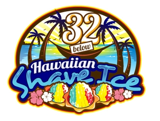 32 below hawaiian shave ice logo design by gogo