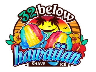 32 below hawaiian shave ice logo design by gogo