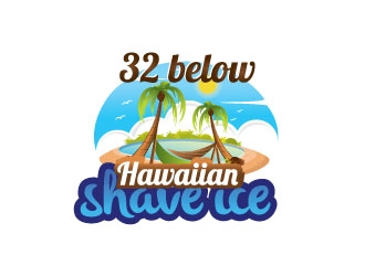 32 below hawaiian shave ice logo design by Suvendu