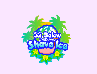 32 below hawaiian shave ice logo design by iorozuya