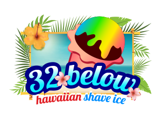 32 below hawaiian shave ice logo design by BeDesign