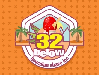 32 below hawaiian shave ice logo design by COREFOCUS