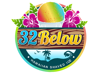 32 below hawaiian shave ice logo design by coco