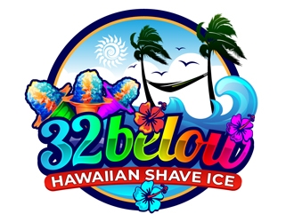 32 below hawaiian shave ice logo design by DreamLogoDesign