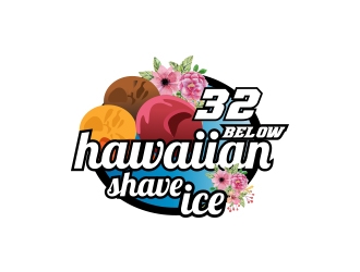 32 below hawaiian shave ice logo design by fawadyk