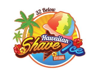 32 below hawaiian shave ice logo design by REDCROW