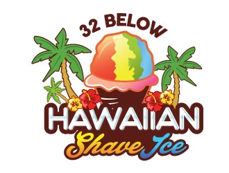 32 below hawaiian shave ice logo design by REDCROW