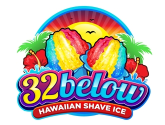 32 below hawaiian shave ice logo design by gogo